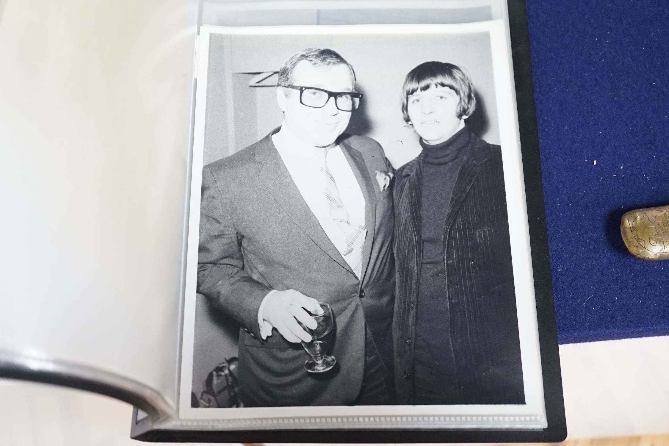 A large collection of black and white photographs relating to The Beatles, approx 45 photographs total